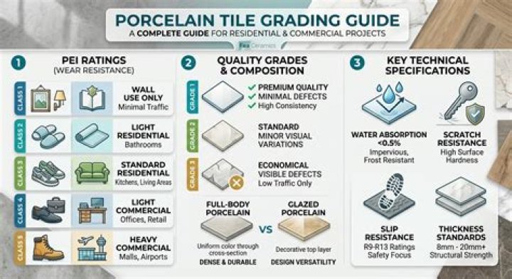 Are there different grades of porcelain tile