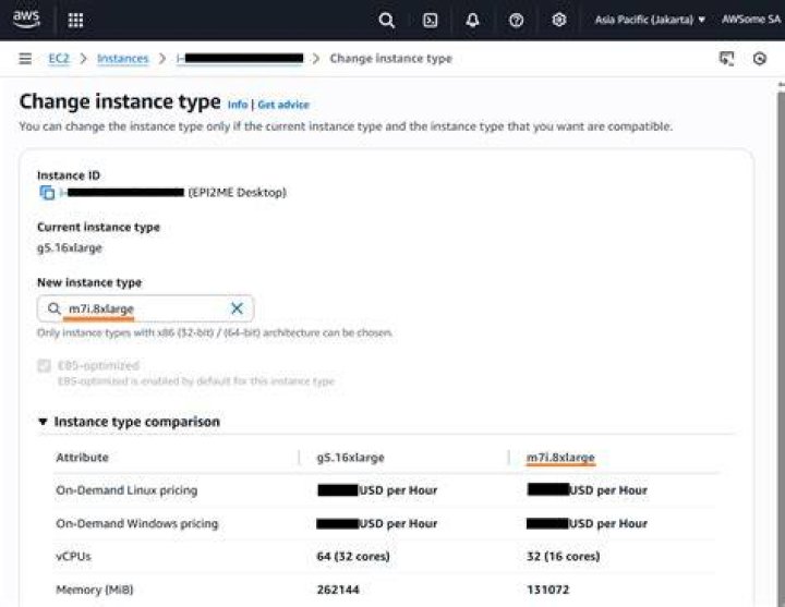 Can we change instance type in AWS