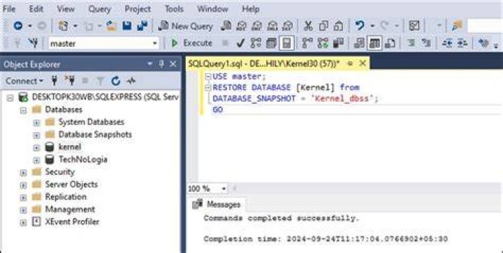 Can we restore database from snapshot