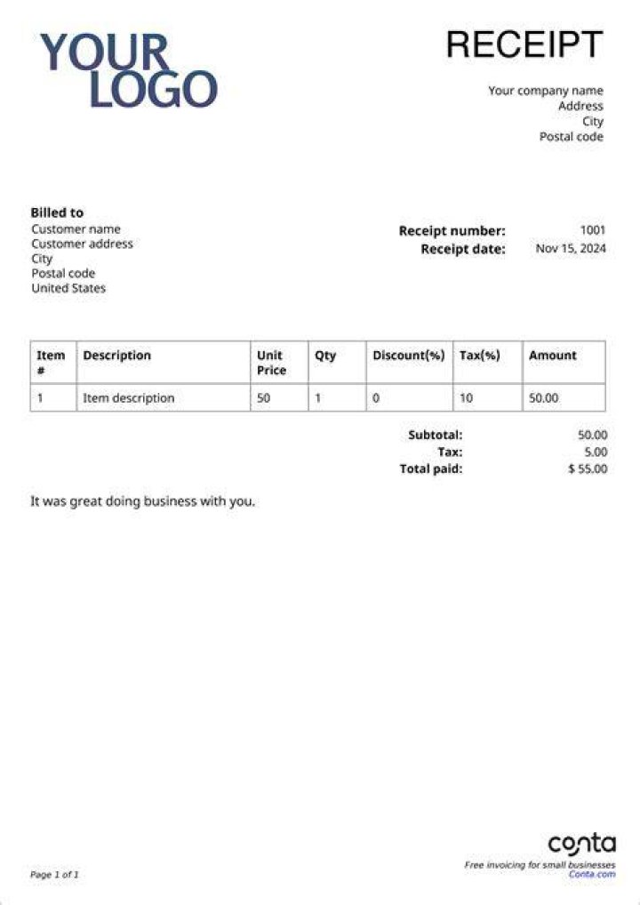 Can you make your own receipt