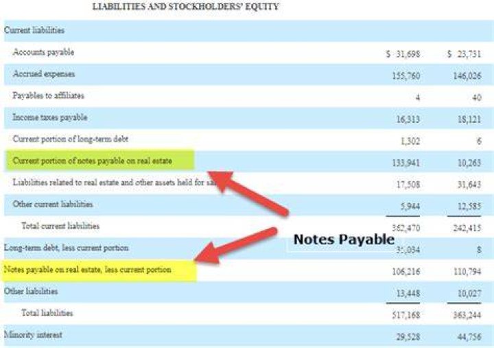 How are notes payable recorded on the balance sheet