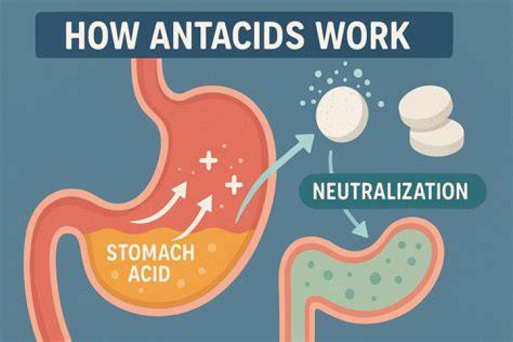 How do antacids neutralize stomach acid