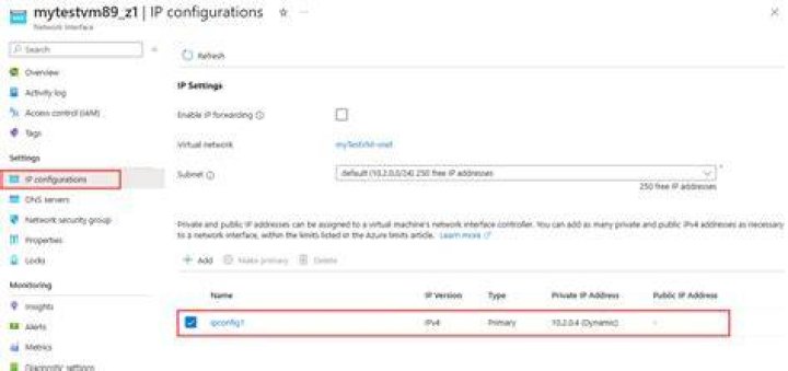 How do I change the IP address on my Azure VM
