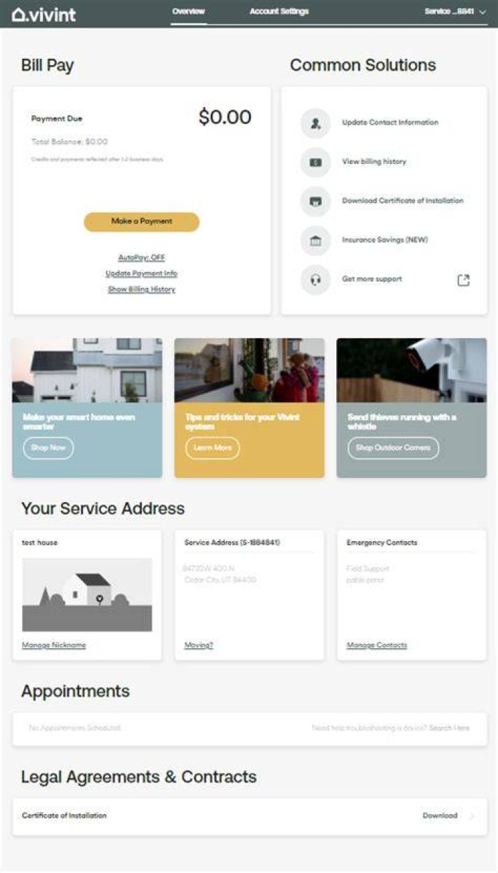 How do I check my vivint bill online
