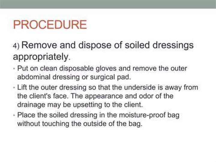 How do I dispose of soiled dressing