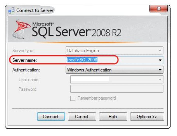 How do I find my SQL Server 2008 instance name