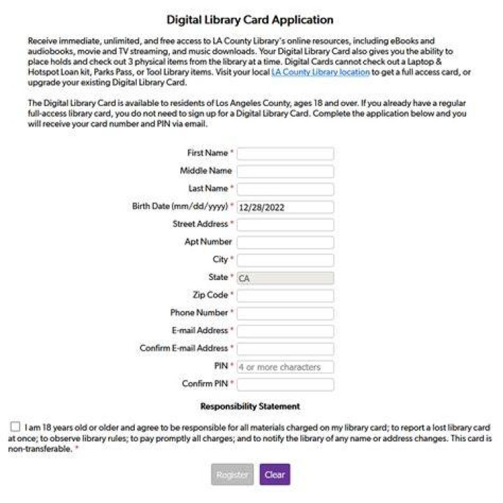 How do I get an LA County library card
