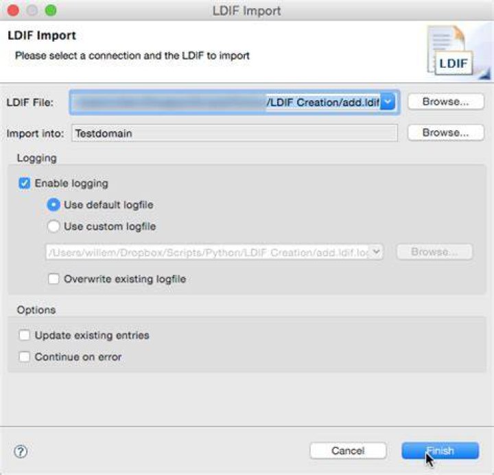How do I import Ldif files into Active Directory