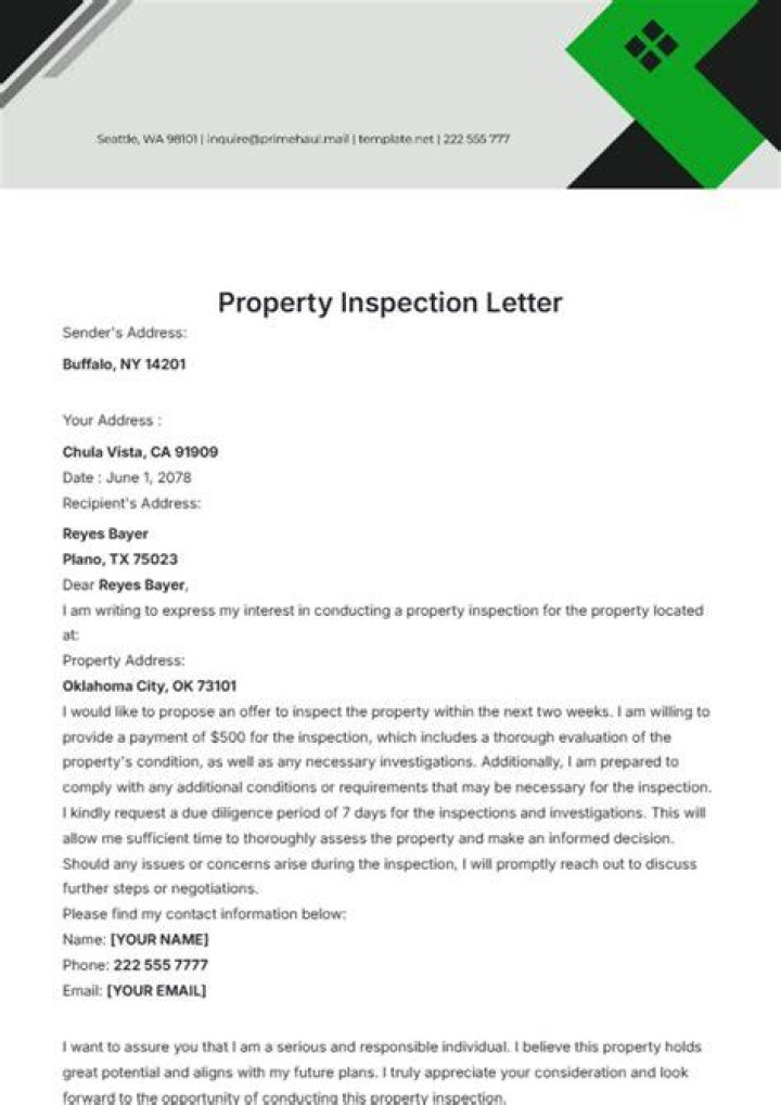 How do I inform tenant of inspection