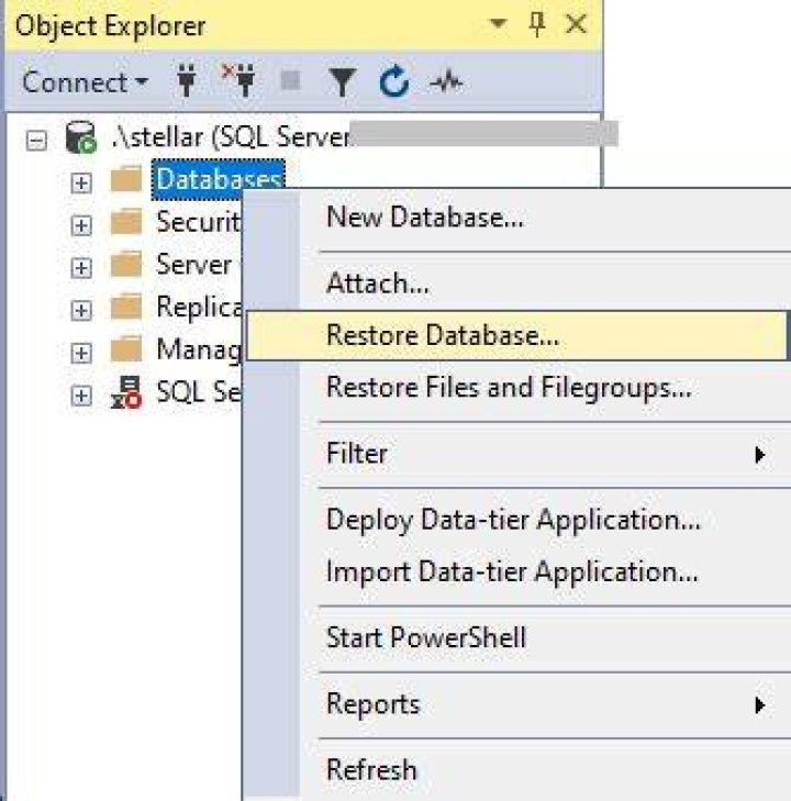 How do I stop a database from restoring SQL Server