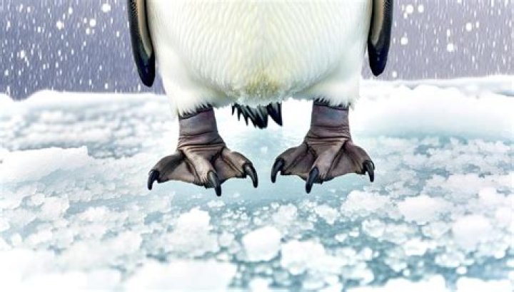 How do penguins keep their feet warm