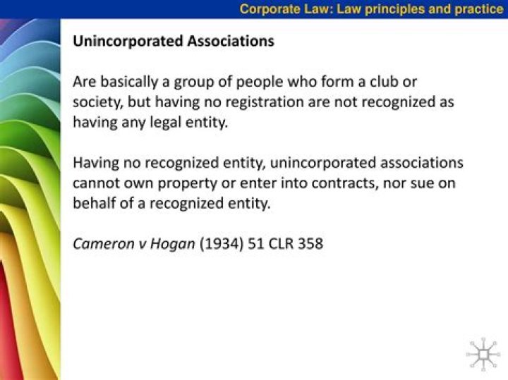 How do unincorporated associations hold property