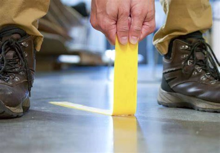 How do you apply floor marking tape