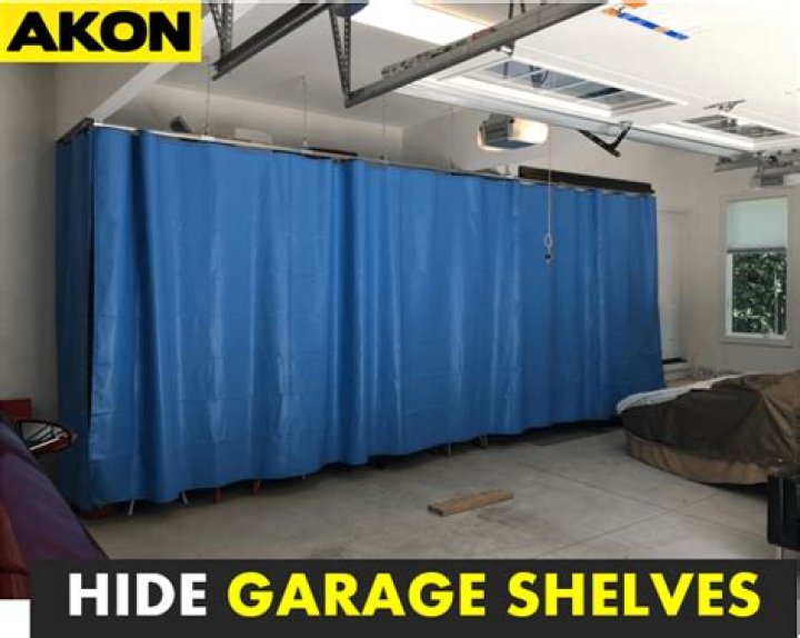 How do you cover open shelves in a garage