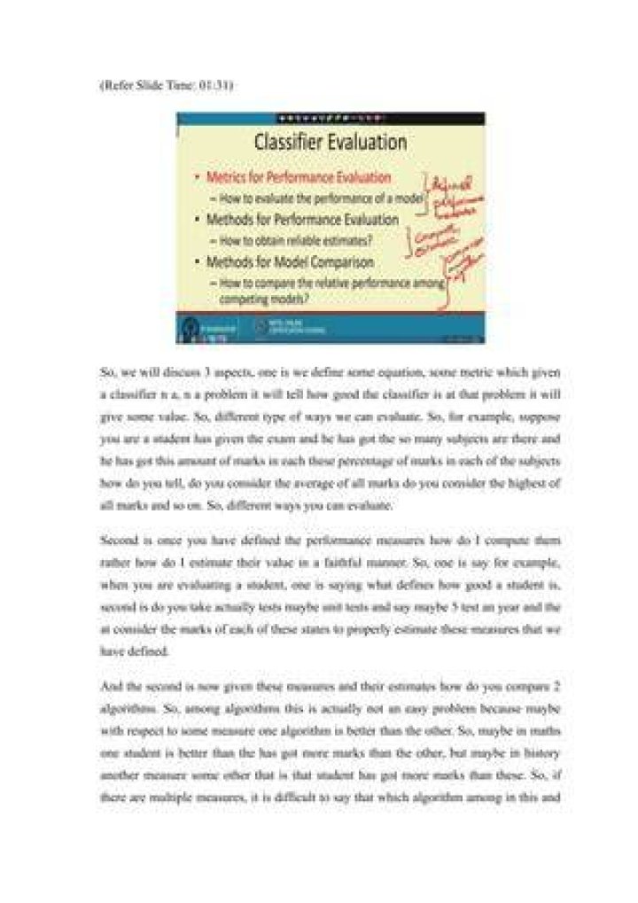 How do you evaluate a classifier