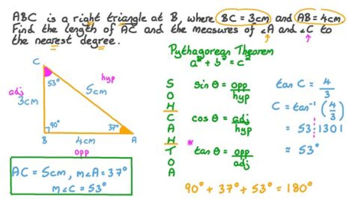 How do you find C in a right triangle