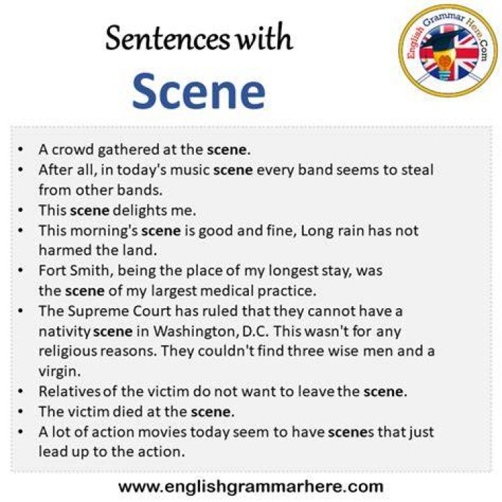 How do you use the word scene in a sentence