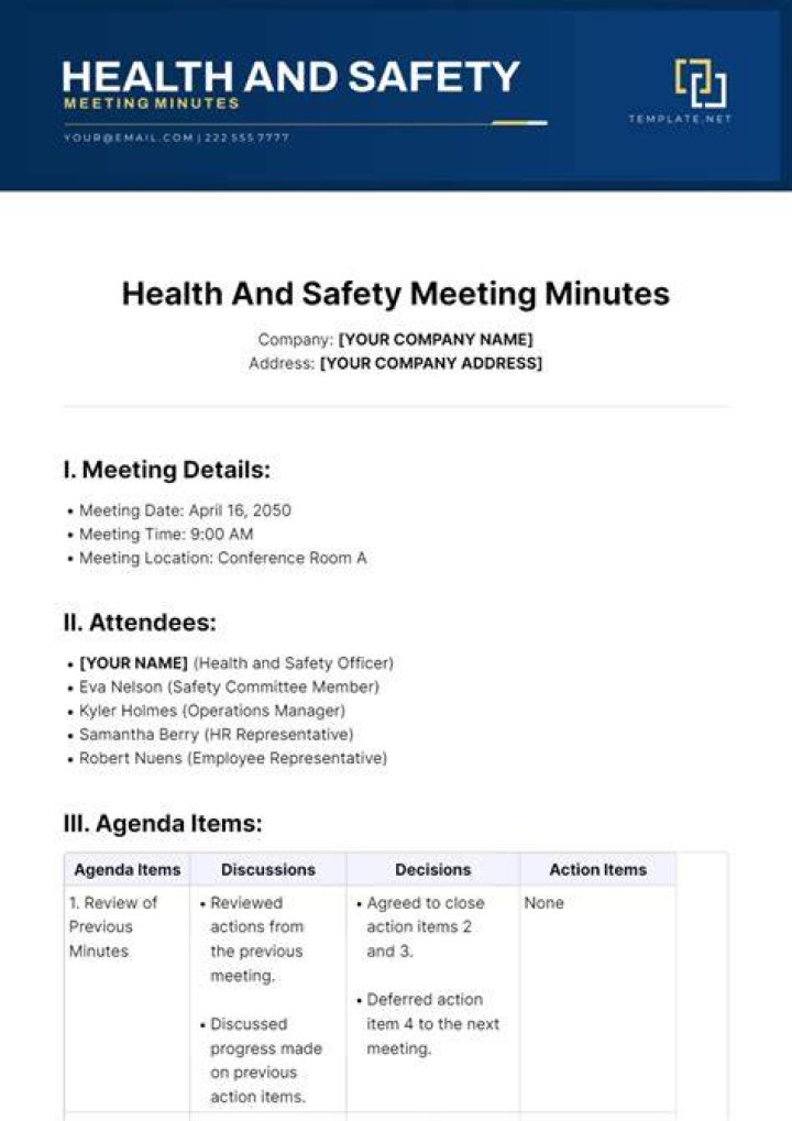 How do you write a safety meeting
