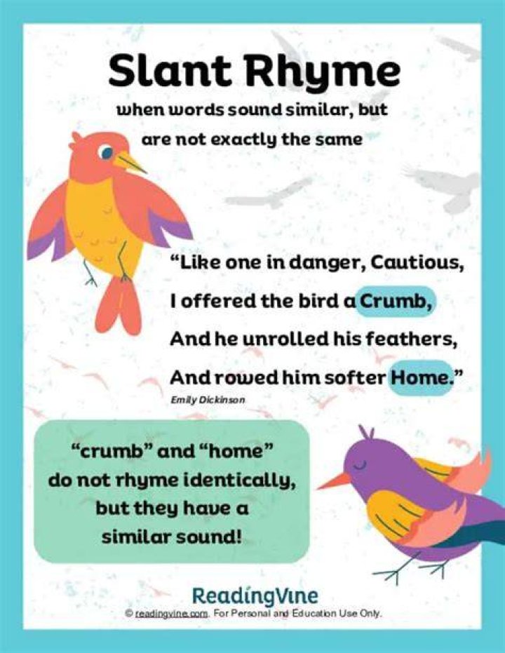 How do you write a slant rhyme