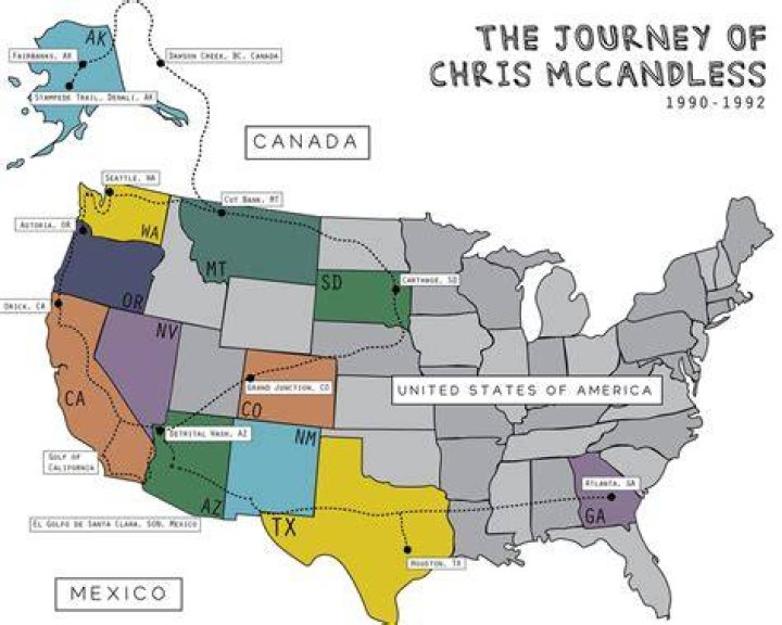 How far did Chris McCandless travel