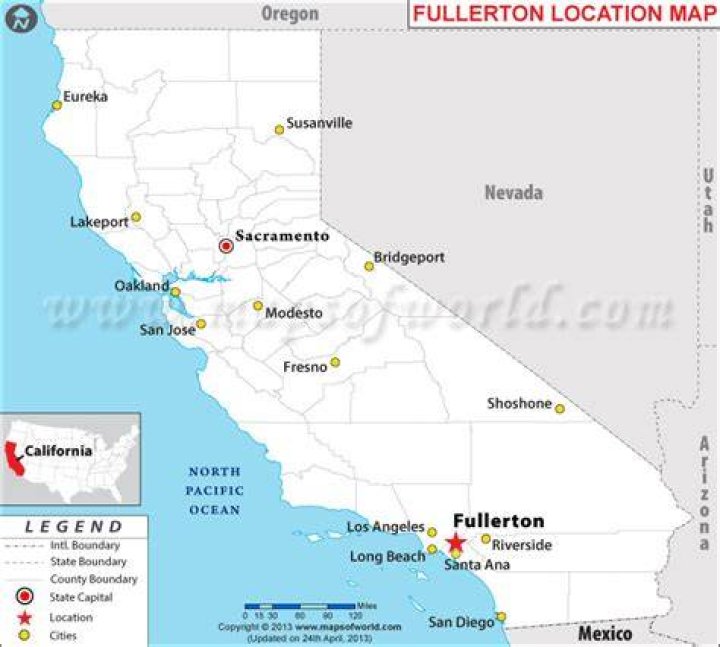 How far is Fullerton from LA
