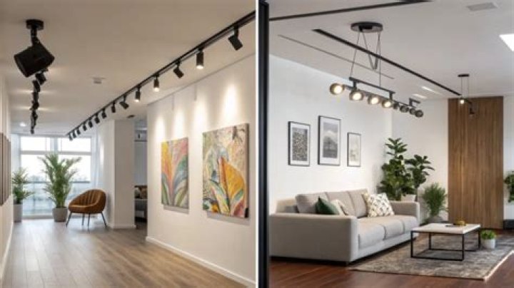 How far should track lights be from the wall