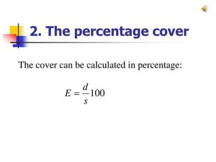 How is percentage cover calculated