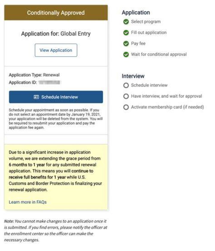 How long does Global Entry conditional approval Take 2019