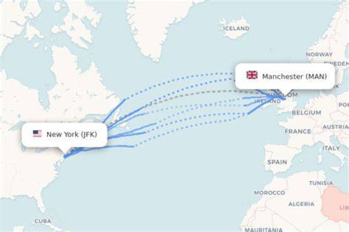 How longs the flight from Manchester to New York