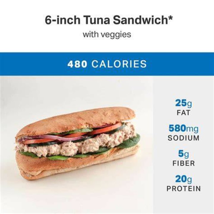 How many calories are in a tuna sub from Subway