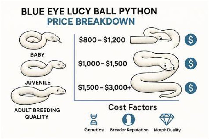 How much does a blue eyed Leucistic ball python cost