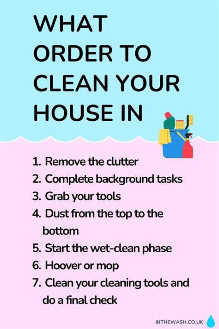 In what order should I clean my house