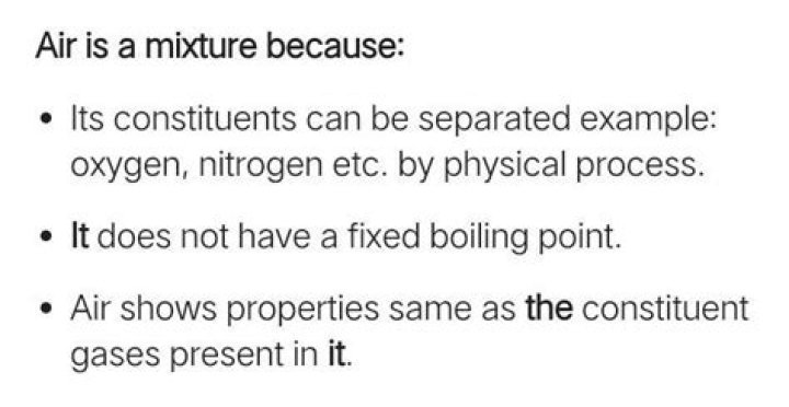Is air a mixture or compound Give 3 reasons