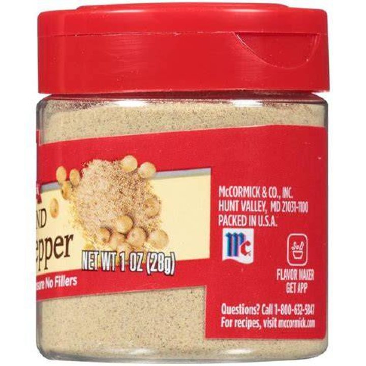 Is McCormick white pepper gluten free