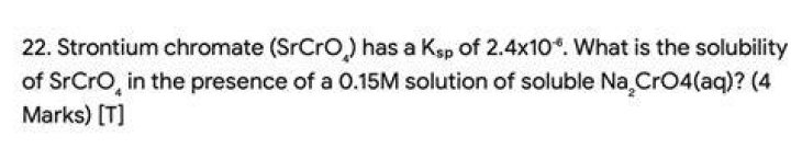 Is SrCrO4 soluble