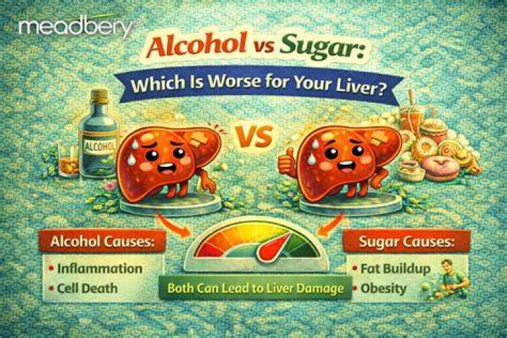 Is sugar or alcohol worse for liver