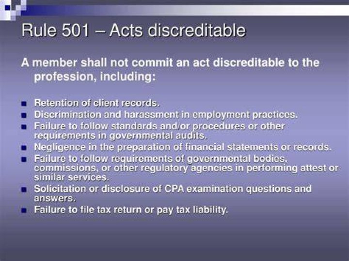 What are discreditable acts