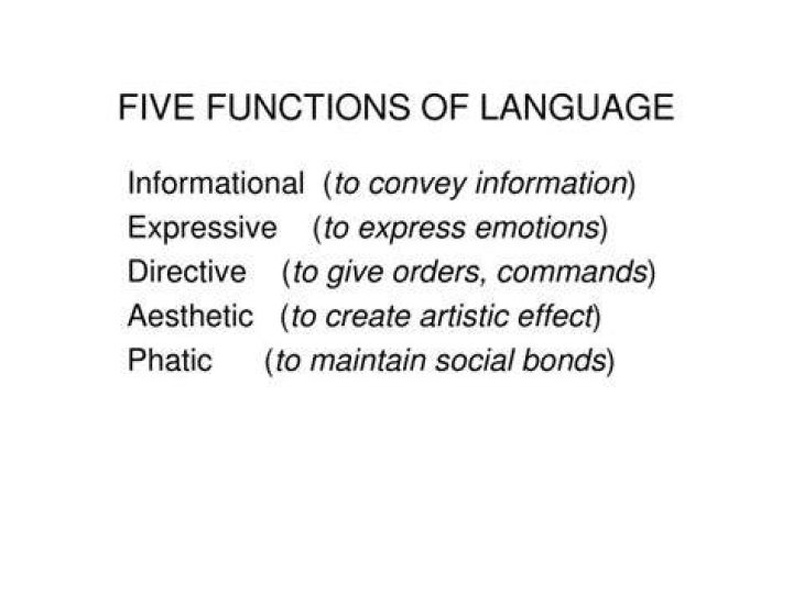 What are the five functions of language