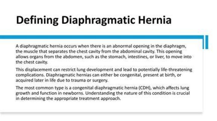 What are the symptoms of a diaphragmatic hernia