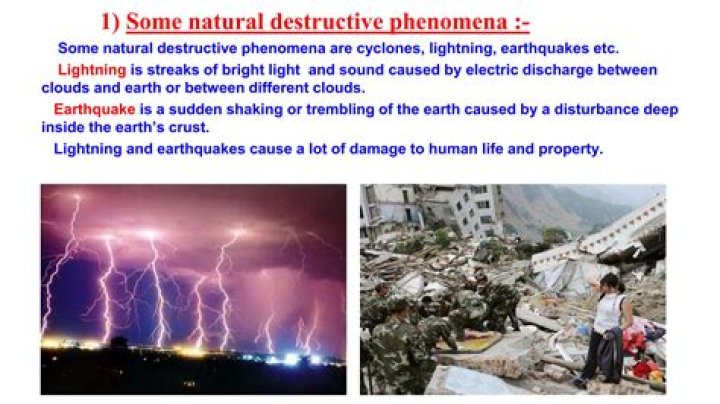 What are the three destructive natural phenomena