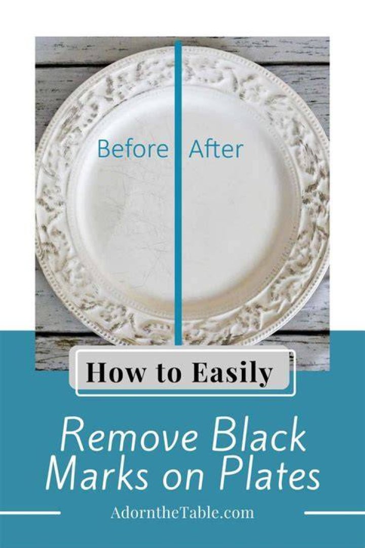 What causes black marks on white dishes