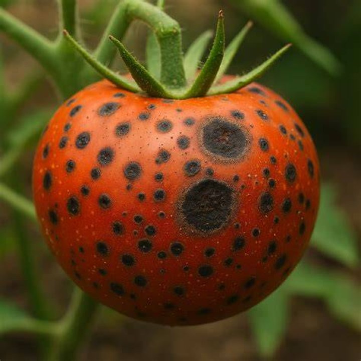 What causes dark spots on tomatoes