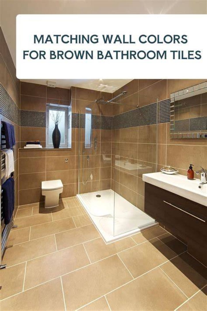 What Colour goes with brown bathroom tiles
