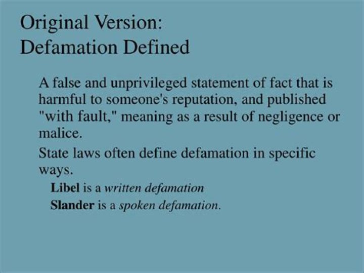 What defamation means