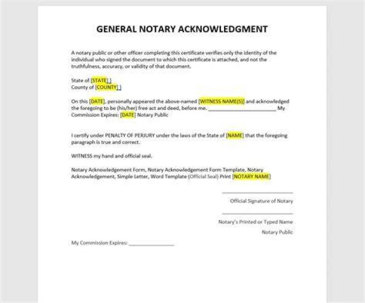 What does a complete notarial Acknowledgement include