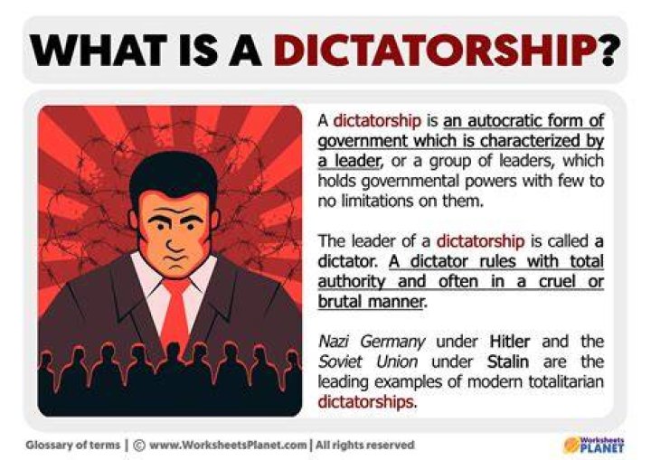 What does dictatorial leadership mean