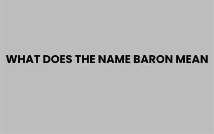 What does it mean if a woman is Baron
