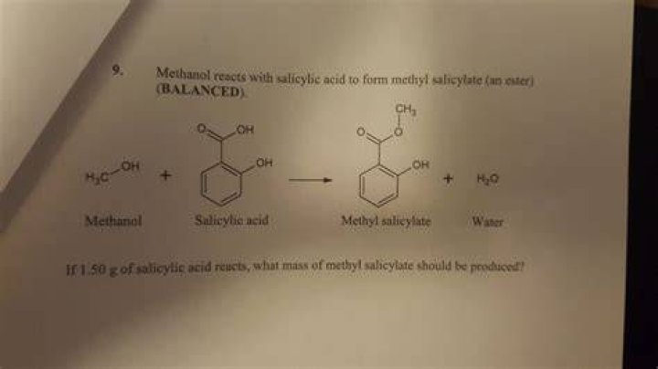 What does methanol and salicylic acid form