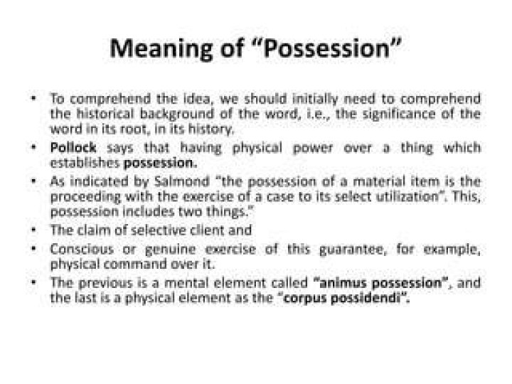 What does summary possession mean
