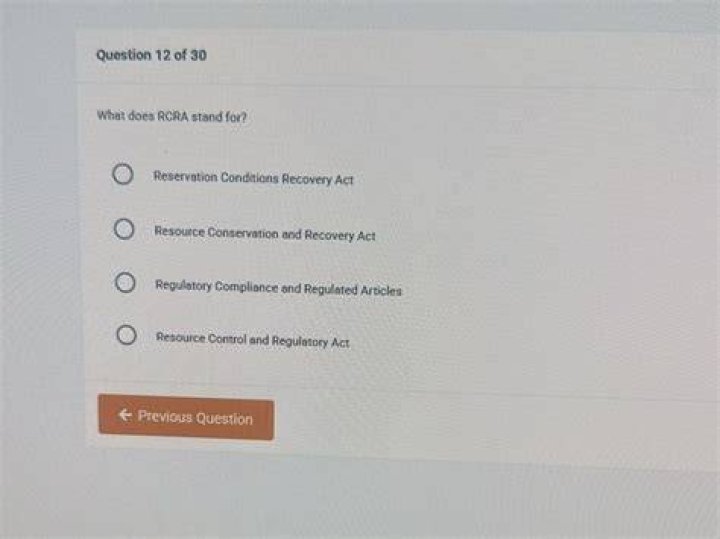 What does the acronym RCRA stand for